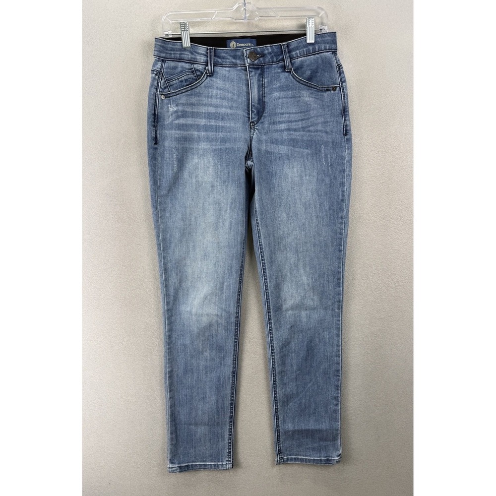 Democracy Ab Solution Jeans Women 6 Distressed Stretch Skinny‎ Blue Denim EUC